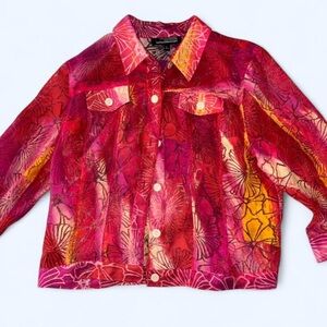 Women’s Sheer Floral Button Up